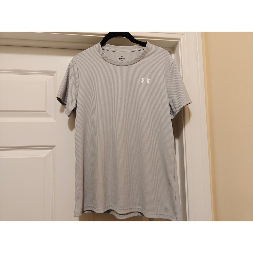Under Armour Mens Loose Fit Ribbed Short Sleeve Athletic T-Shirt Grey Small